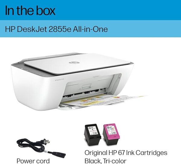 HP DeskJet 2855e Wireless All-in-One Color Inkjet Printer - Image 3